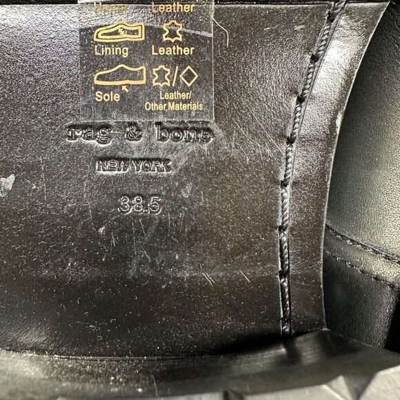 Rag & Bone Cannon Black Leather Combat Boots Womens Size 38.5 - Picture 14 of 16